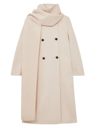 Reiss Women's Indira Scarf Wool-blend Coat In Neutral