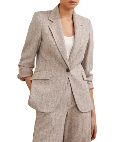 Reiss Women's Isla Textured Single-breasted Blazer In Neutral