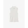 Reiss Womens Ivory Kimmy V-neck Sleeveless Stretch-knit Vest