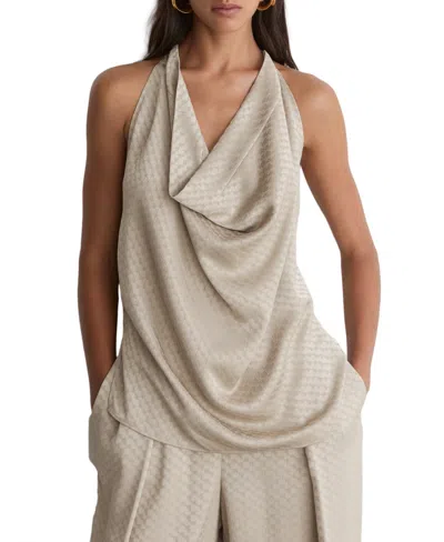 Reiss Women's Jacquard Coord Drape Cowl-neck Sleeveless Blouse In Multi