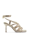 Reiss Women's Keira Square Toe Strappy High Heel Sandals In Gold