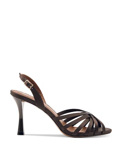 Reiss Women's Larissa Chocolate Satin High Heel Sandals In Brown