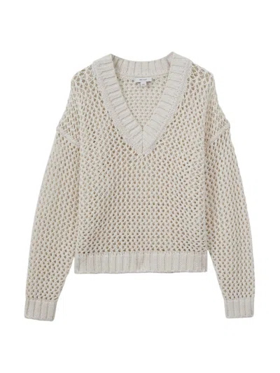 Reiss Women's Larissa Linen-cotton Sweater In Ivory
