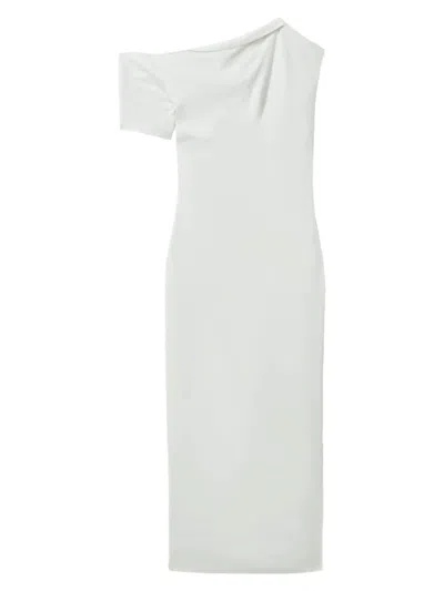 Reiss Laurey Draped Dress In Ivory