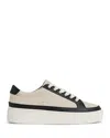 Reiss Women's Leanne Low Top Platform Sneakers In Natural/black