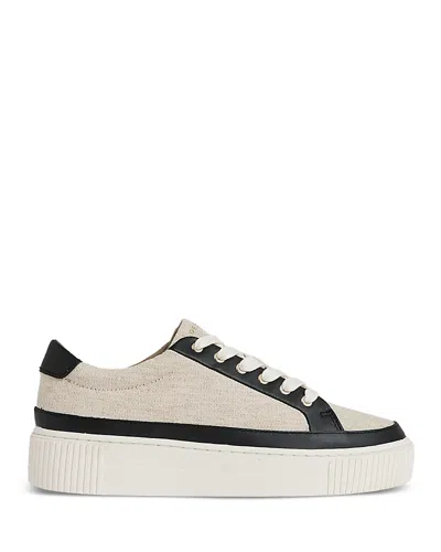 Reiss Women's Leanne Low Top Platform Sneakers In Natural/black