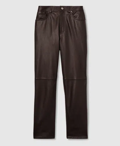 REISS WOMEN'S LEATHER SLIM-LEG PANTS