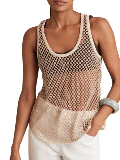 REISS WOMEN'S LILA BEADED MESH TANK