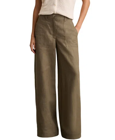 REISS WOMEN'S LINEN WIDE-LEG PANTS