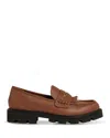 Reiss Womens Tan Lianna Fringed Chunky Penny Leather Loafers Eur 37 / 4 Uk