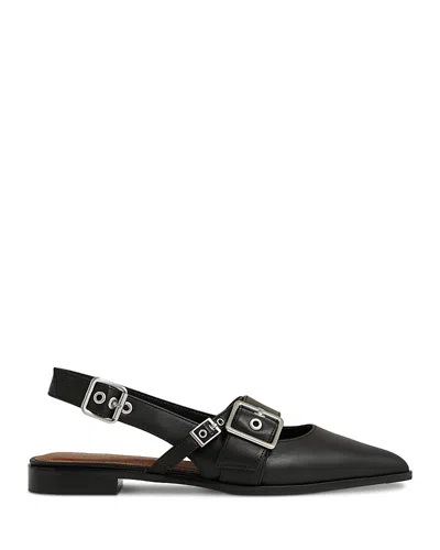 Reiss Women's Lois Buckle Flat Mules In Black