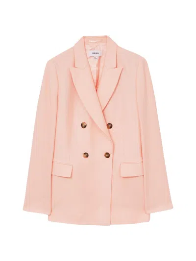 Reiss Women's Magda Double-breasted Blazer In Pink