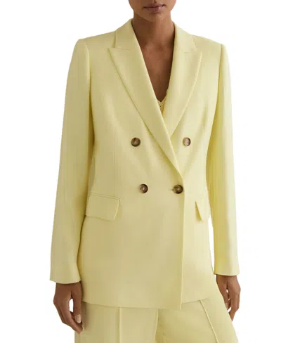 Reiss Women's Magda Double-breasted Peak Lapels Blazer In Yellow