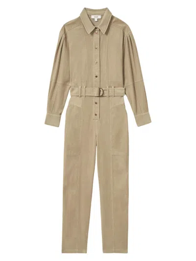 Reiss Abigail Wool-blend Tailored Jumpsuit In Neutral
