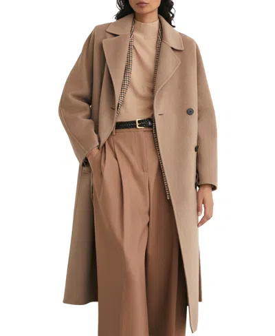 Reiss Women's Marina Wool-blend Blindseam Double-breasted Coat In Camel