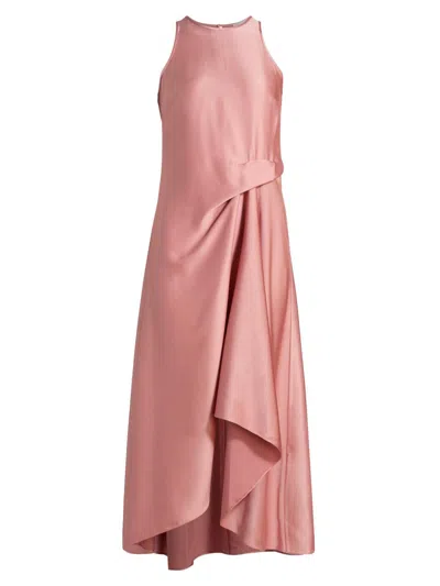 Reiss Women's Micah Draped Midi-dress In Pink