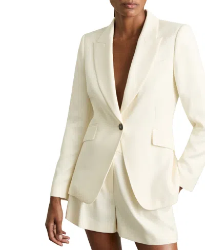 Reiss Women's Millie Single-breasted Tailored Padded-shoulder Blazer In Neutral