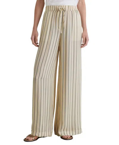 Reiss Minnie Wide Leg Stripe Pants In Neutral