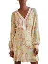 Reiss Molly Buttercup Printed Flippy Dress In White