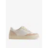 Reiss Natural Canvas Leather Chunky Trainers In Natural