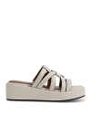 Reiss Womens White Naya Cross-strap Leather Platform Sandals In White