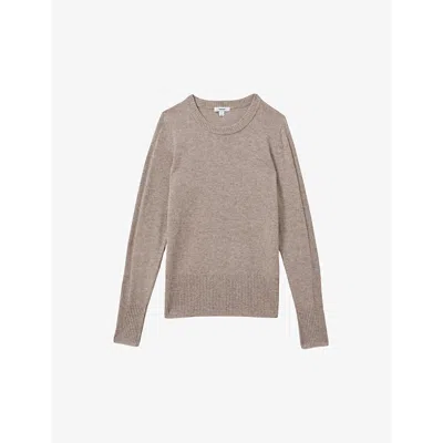Reiss Womens Neutral Annie Round-neck Wool-blend Jumper