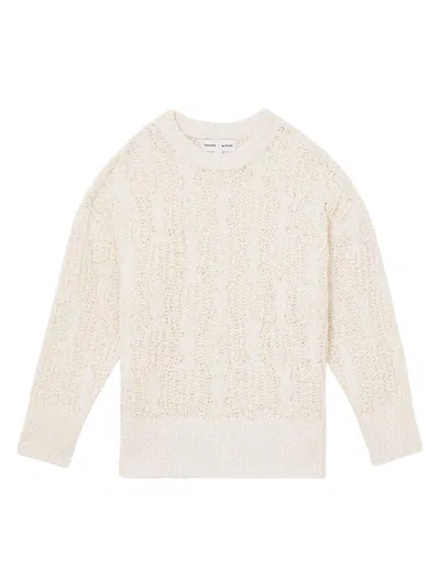 Reiss Women's Oakley Textured Crewneck Sweater In White