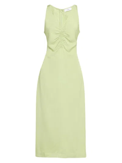 Reiss Women's Pari Sleeveless Ruched Midi-dress In Green