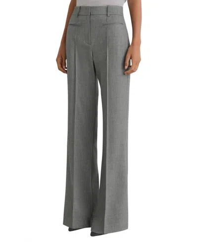 Reiss Women's Pintuck-detail Flared Trousers In Gray