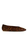 Reiss Animal Leather Rounded-point Toe Ballet Flats In Animal Print
