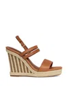 Reiss Hailey Platform Wedge Sandal In Brown