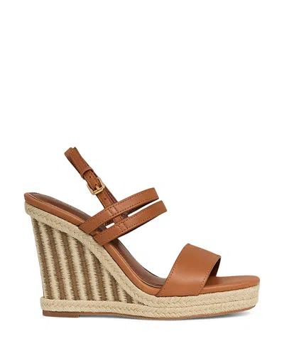 Reiss Women's Raffia Wedge Heel Sandals In Neutral