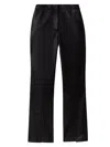 Reiss Lottie Slit Front Leather Pants In Black