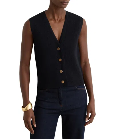Reiss Women's Ria Knitted Waistcoat In Blue