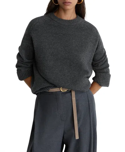 Reiss Women's Riley Crewneck Loose-fit Raglan Sleeves Sweater In Gray