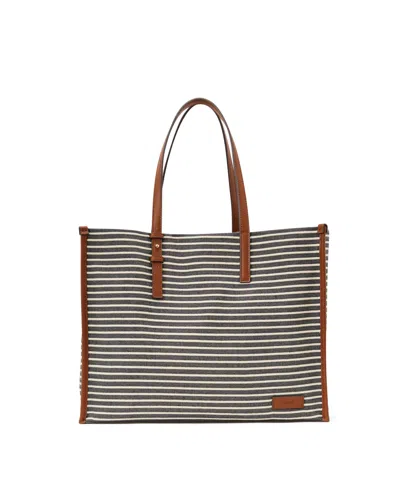 Reiss Women's Sacha Stripe Canvas Tote Bag In Navy,off W