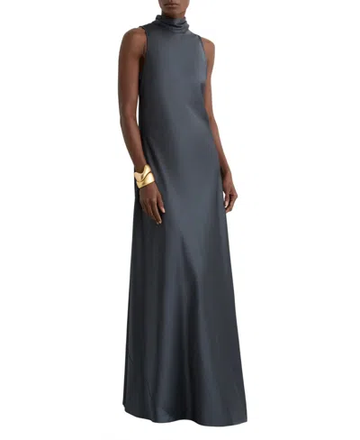 Reiss Women's Satin Cape Maxi Dress In Gray