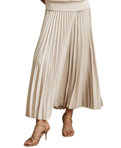Reiss Women's Seren High-waisted Pleated Midi Skirt In Champagne