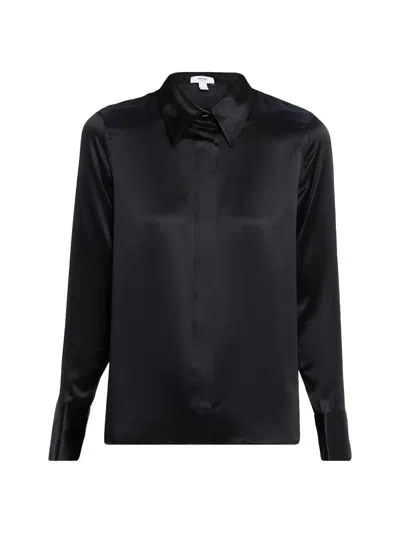 Reiss Women's Silk Minimalist Button-front Shirt In Black