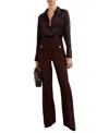 Reiss Red Silk Double-cuff Button-through Shirt In Burgundy