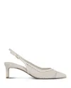 Reiss Sirena Pointed Toe Kitten Heel Slingback Pump In White