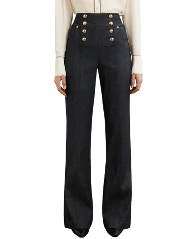 Reiss Women's Skylar High-rise Flare Jeans In Dark Blue