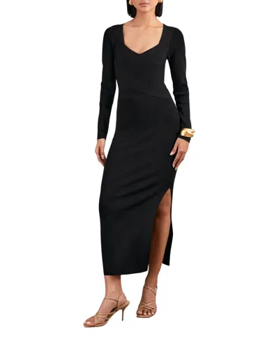 Reiss Women's Sophia Long-sleeve V-neck Midi Wrap Dress In Black