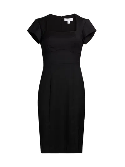 Reiss Women's Squareneck Wool-blend Sheath Dress In Black