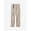 REISS HUTTON TAPERED-FIT HIGH-RISE STRETCH-COTTON TROUSERS