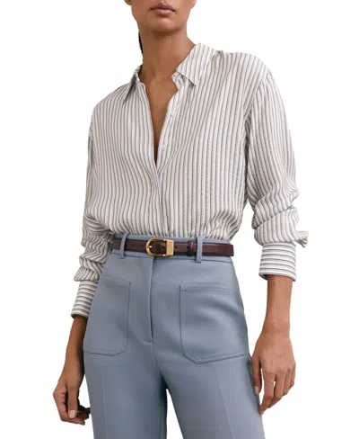 Reiss Women's Stripe Concealed-placket Shirt In Multi