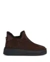 Reiss Chocolate Sylvie Shearling-lined Suede Ankle Boots In Chocolate