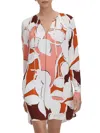 Reiss Tanya Abstract-print Woven Mini Dress In Cream Red
