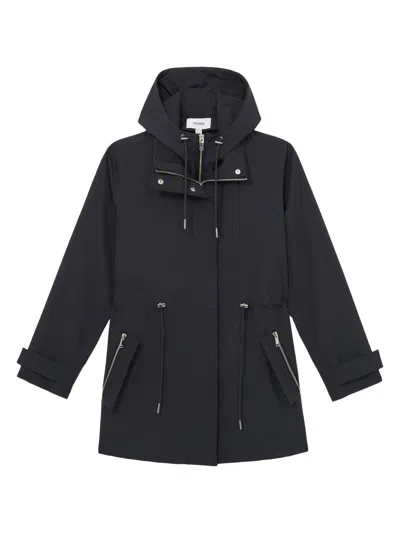 Reiss Women's Tia Hooded Raincoat In Black