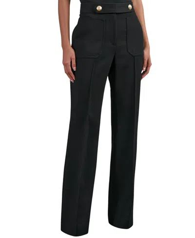 REISS WOMEN'S TWILL BUTTON-TAB FLARED WITH WOOL PANTS